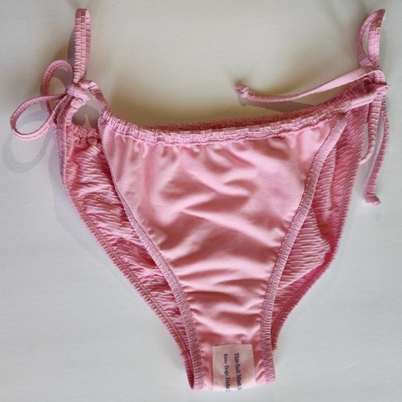 Stoney Clover Lane x Target NWOT Women's Pink Textured String Bikini Bottom Sz L - Picture 8 of 9